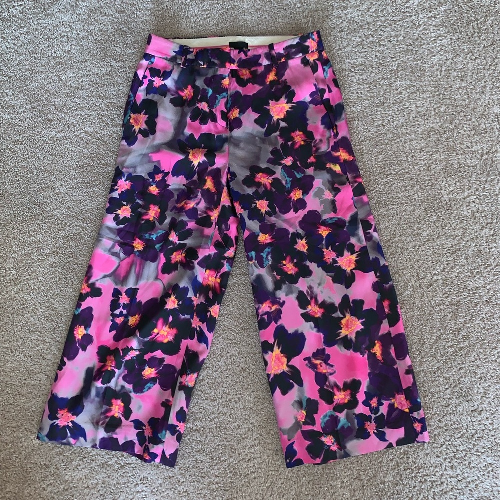 J. Crew Collection wide-leg silk pant, floral